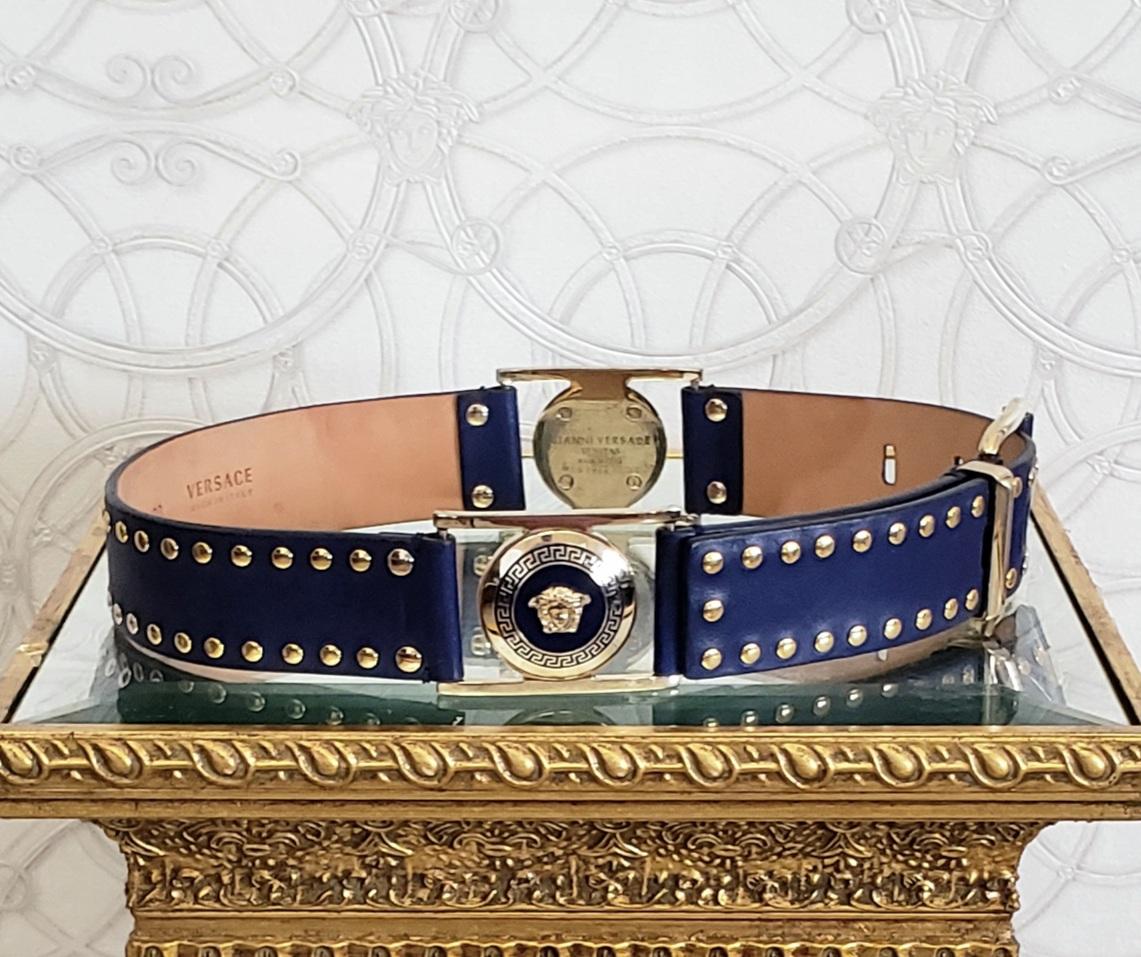 blue studded belt