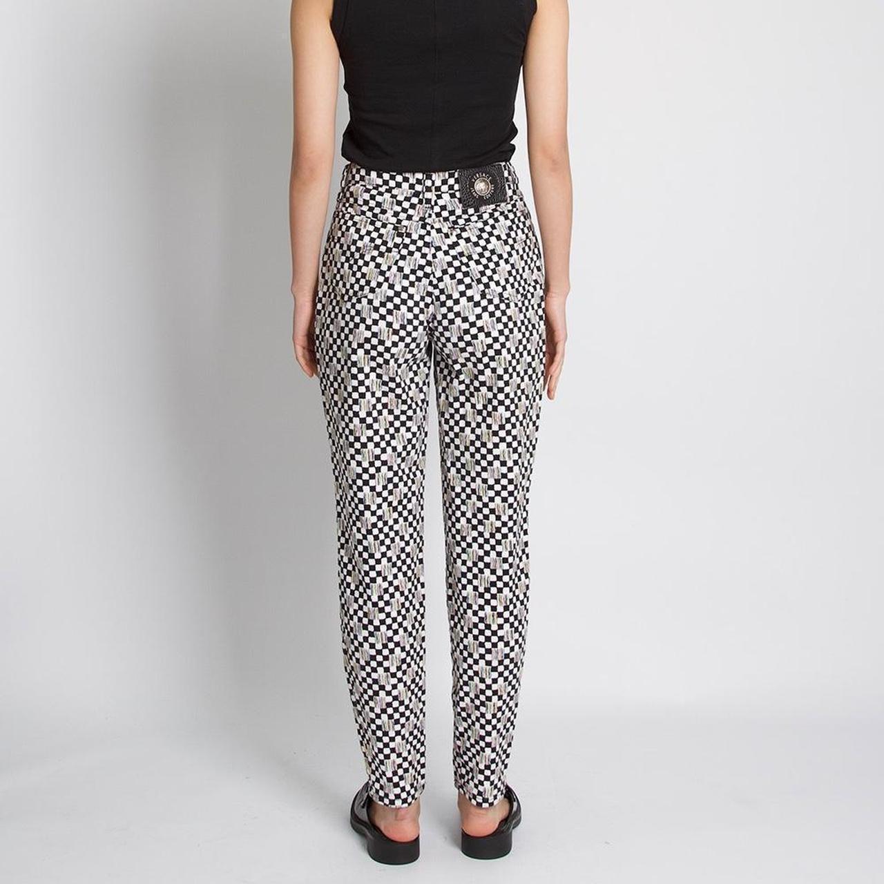 Versace Vintage Checkered Printed Trousers In Fair Condition For Sale In London, GB