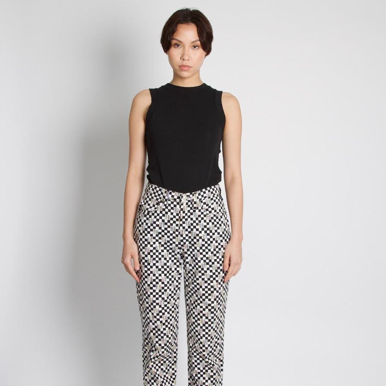 Women's Versace Vintage Checkered Printed Trousers For Sale
