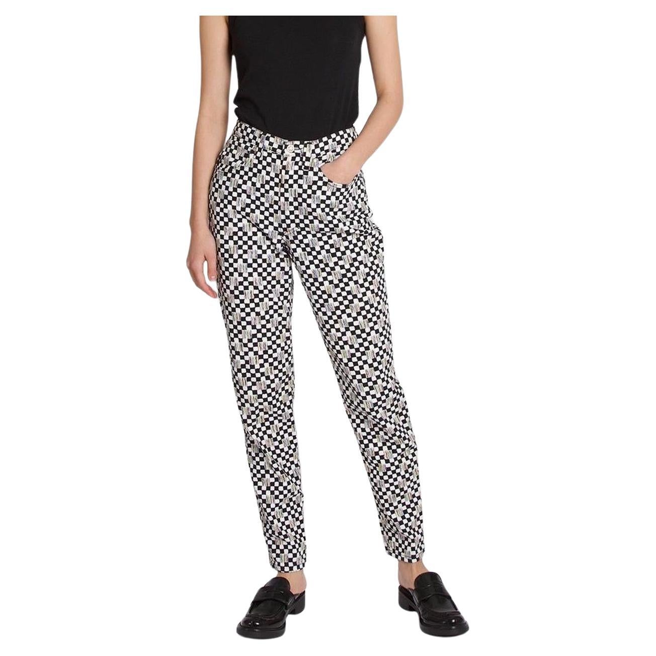 Versace Vintage Checkered Printed Trousers For Sale