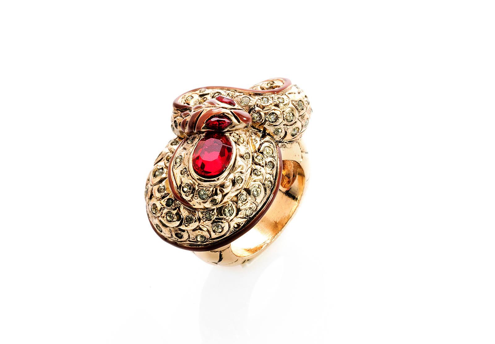 VERSACE VINTAGE COCTAIL RING With CRYSTALS In New Condition For Sale In Montgomery, TX