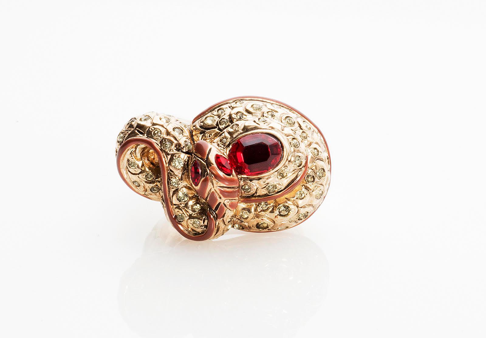 Women's or Men's VERSACE VINTAGE COCTAIL RING With CRYSTALS For Sale