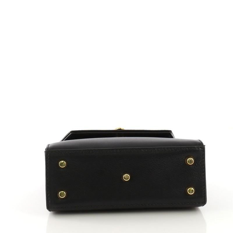 Black Versace Vintage Convertible Top Handle Bag Leather Mini