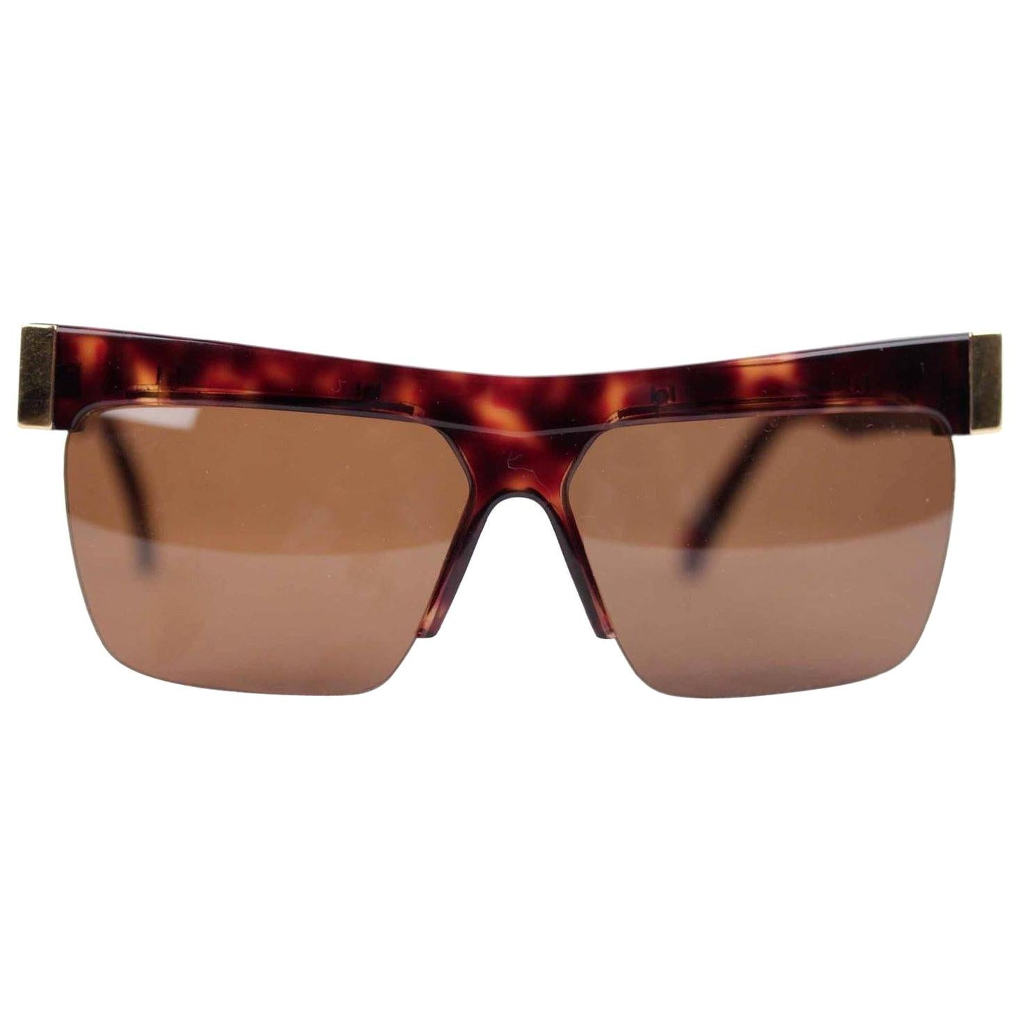 Versace Vintage Gold Brown Unisex Sunglasses Mod. 399