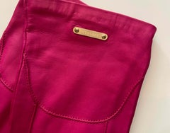 Versace Vintage Hot Pink Long Leather Gloves
