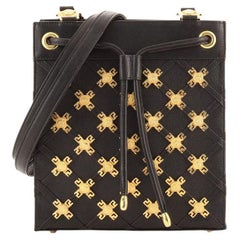 Versace Vintage Medusa Drawsting Umhängetasche verschönert Leder klein