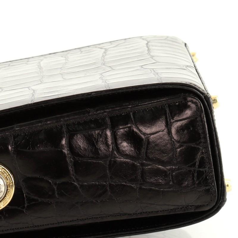 Bolso de hombro Versace Vintage Medusa Flip Lock Piel con relieve de cocodrilo 1