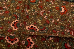 Versace Vintage Silk Brown Small Scarf