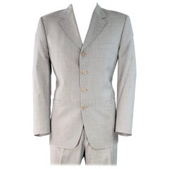 VERSACE Vintage Size 42 Grey Wool Notch Lapel Suit