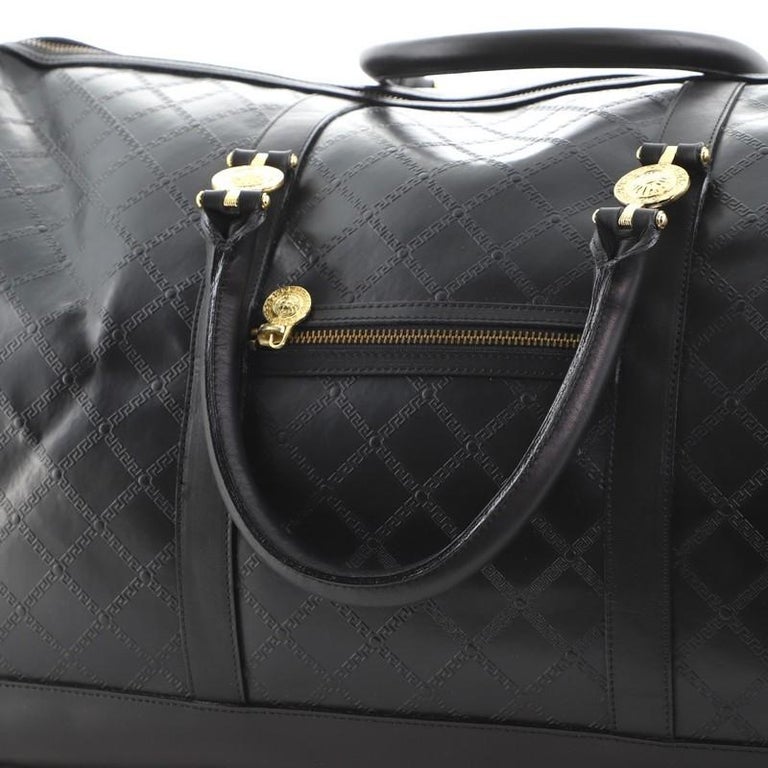 Versace Vintage Sun Duffle Bag Embossed Leather Large at 1stDibs versace duffle, versace