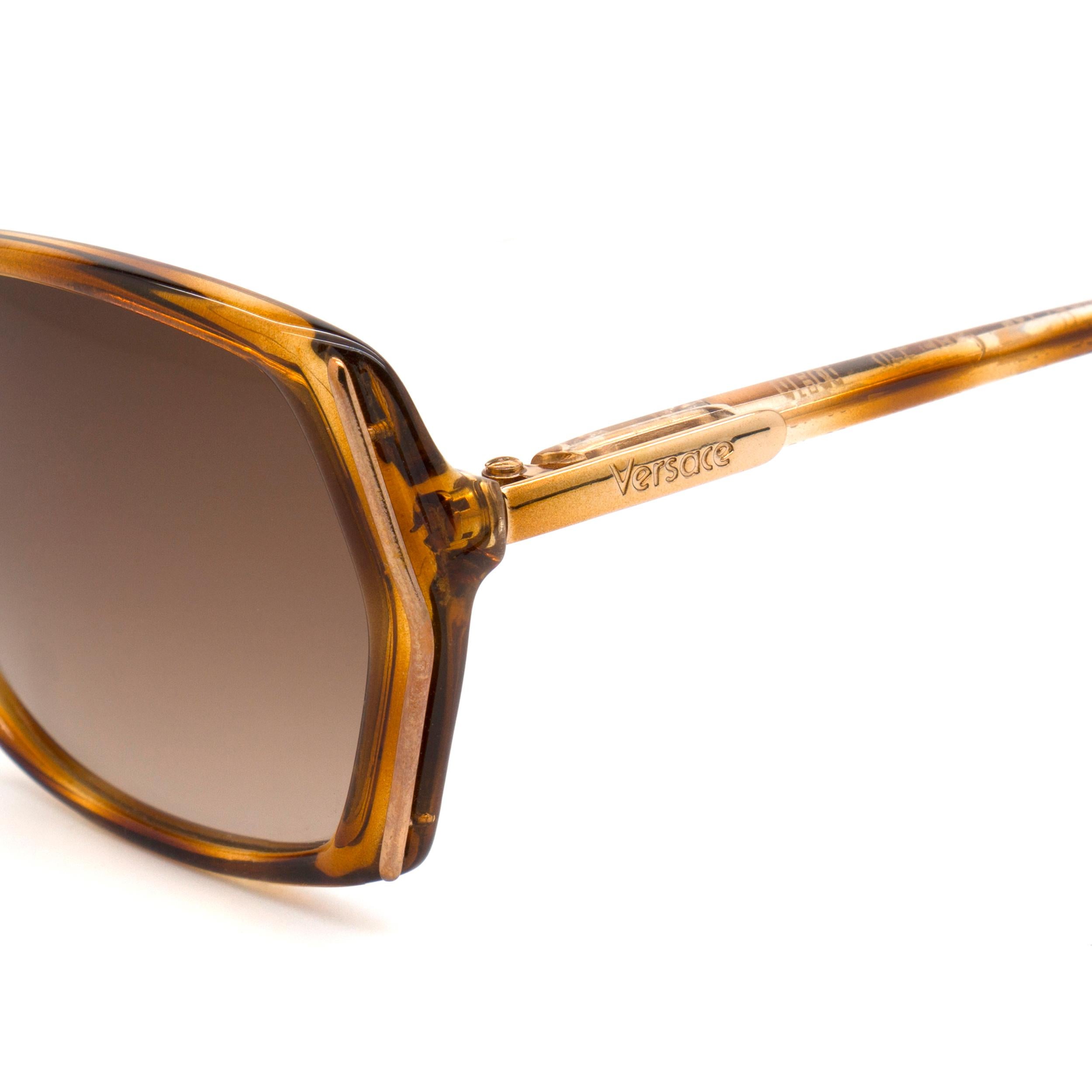 Marron Lunettes de soleil Versace vintage 80s en vente