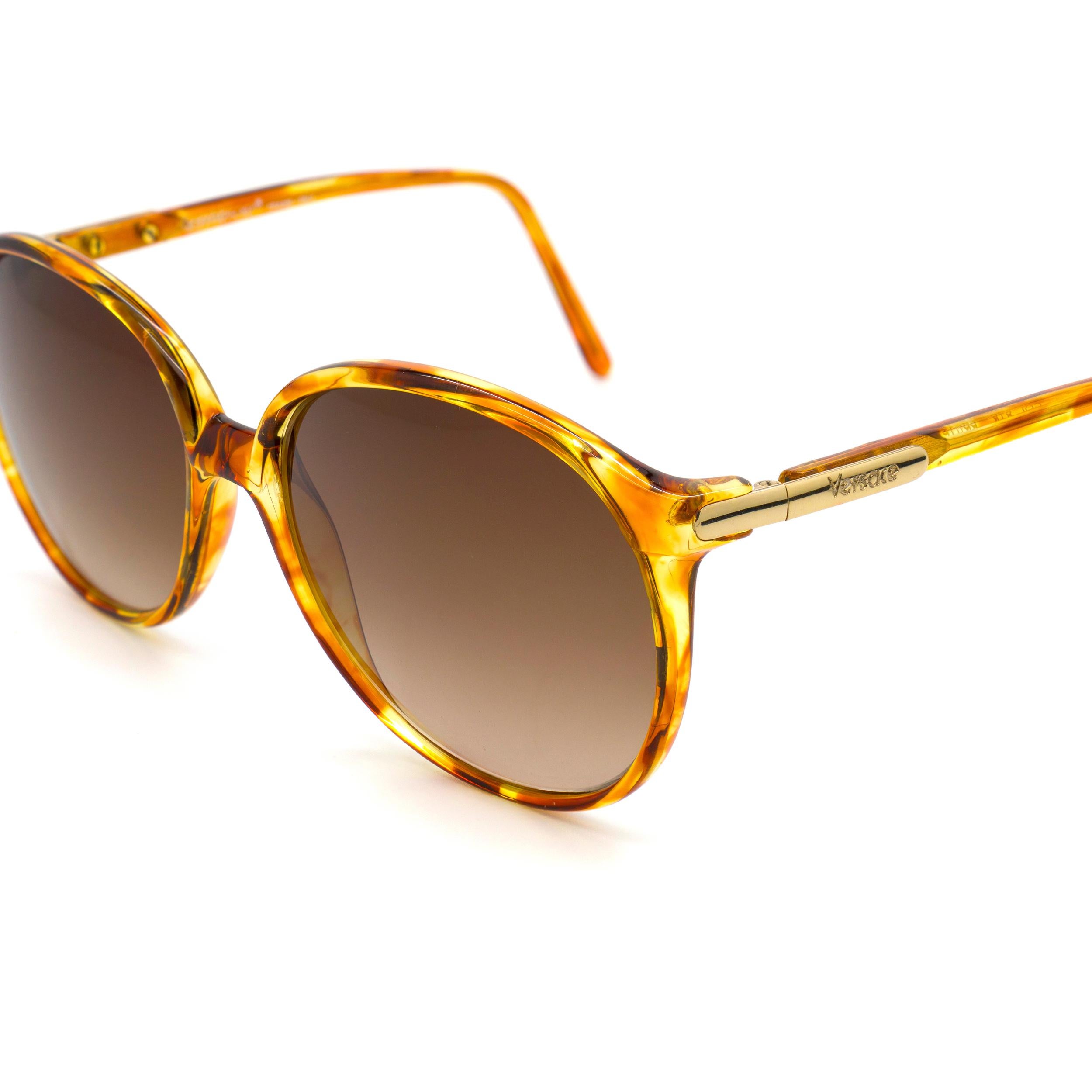 Brown Versace vintage sunglasses 80s For Sale