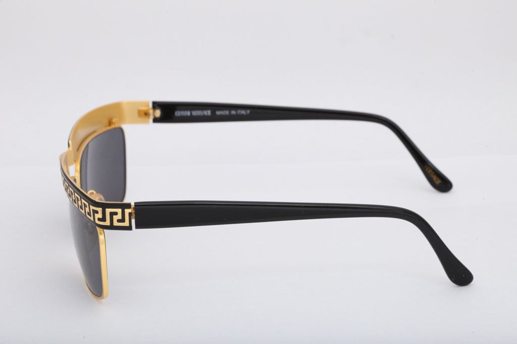 Black Versace Vintage Sunglasses Mod S 82 For Sale