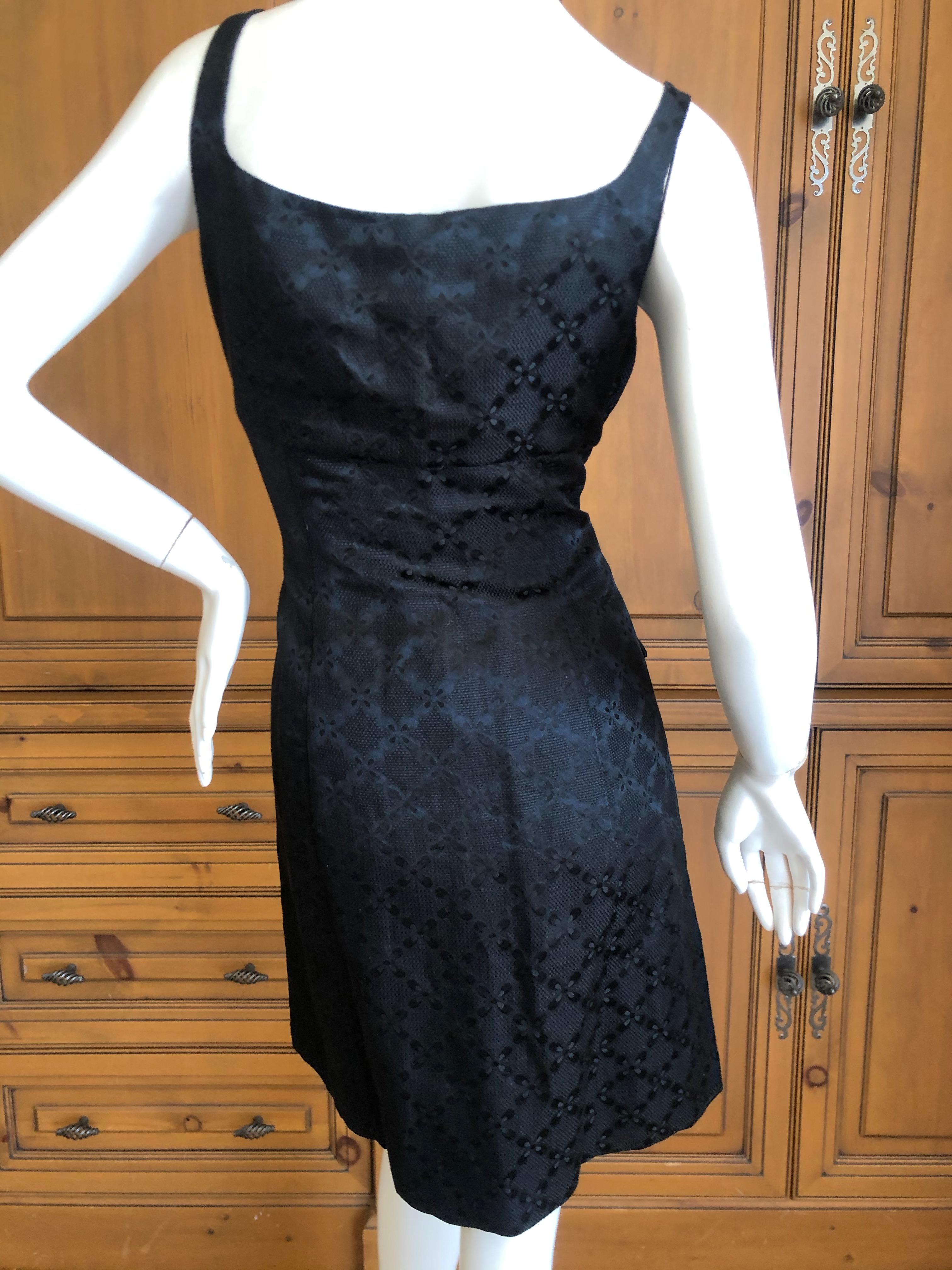 Versace Vintage V2 Versace Classic 1980's Black Jacquard Cocktail Dress For Sale 2