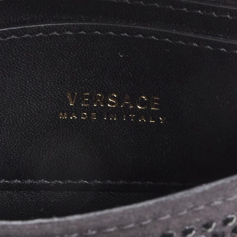 VERSACE Virtus Barocco black crystal embellished flap crossbody clutch bag For Sale 6