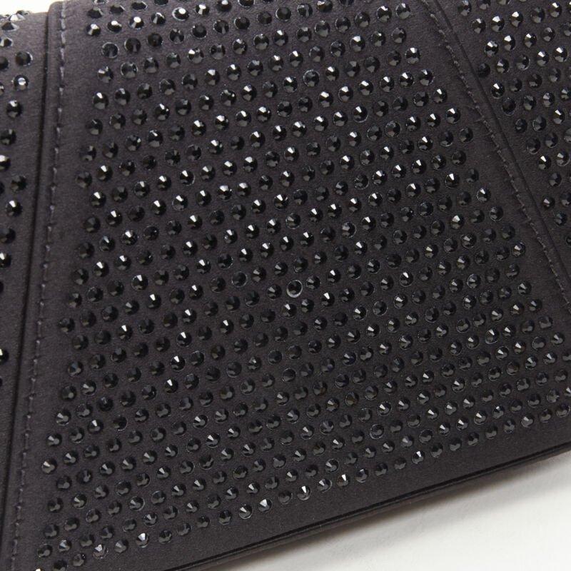 VERSACE Virtus Barocco black crystal embellished flap crossbody clutch bag For Sale 3