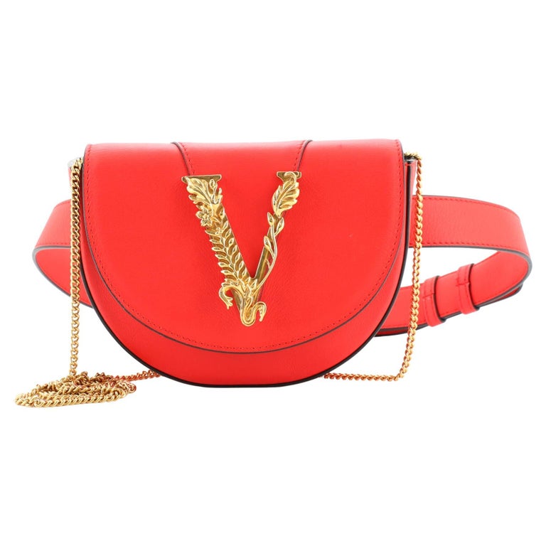 Versace Virtus Belt Bag Leather For Sale at 1stDibs
