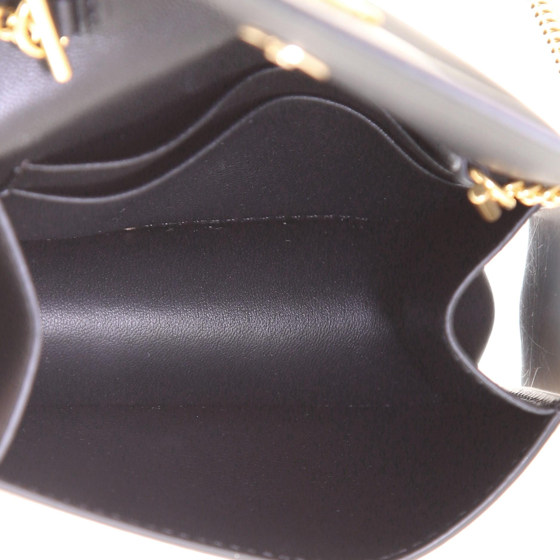 Black Versace Virtus Chain Wallet Leather Mini