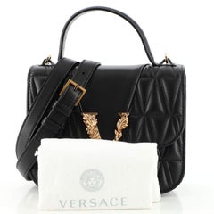 Versace Virtus Top Handle Bag Quilted Leather Small