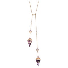 Versace Virya Amethyst Diamond 18K Rose Gold Sautoir Necklace