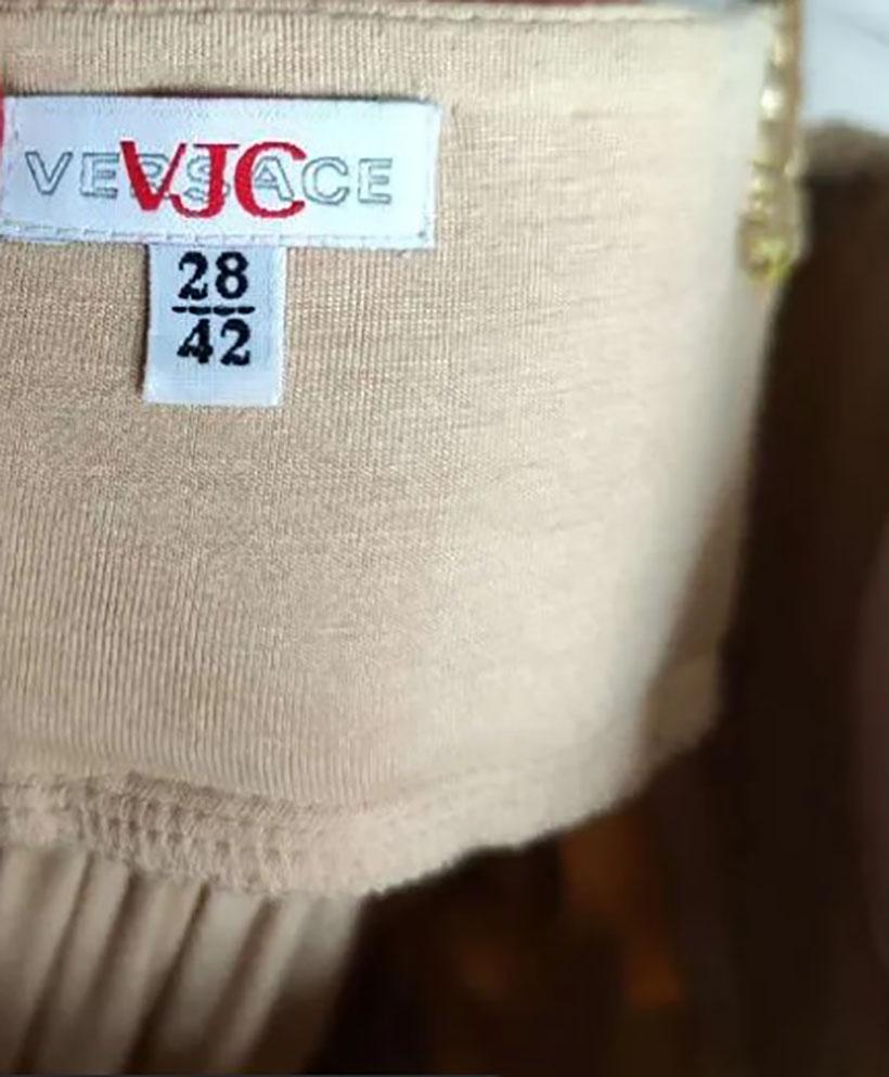 Women's VERSACE VJC GOLDEN SPARKLING MINI DRESS Sz S For Sale