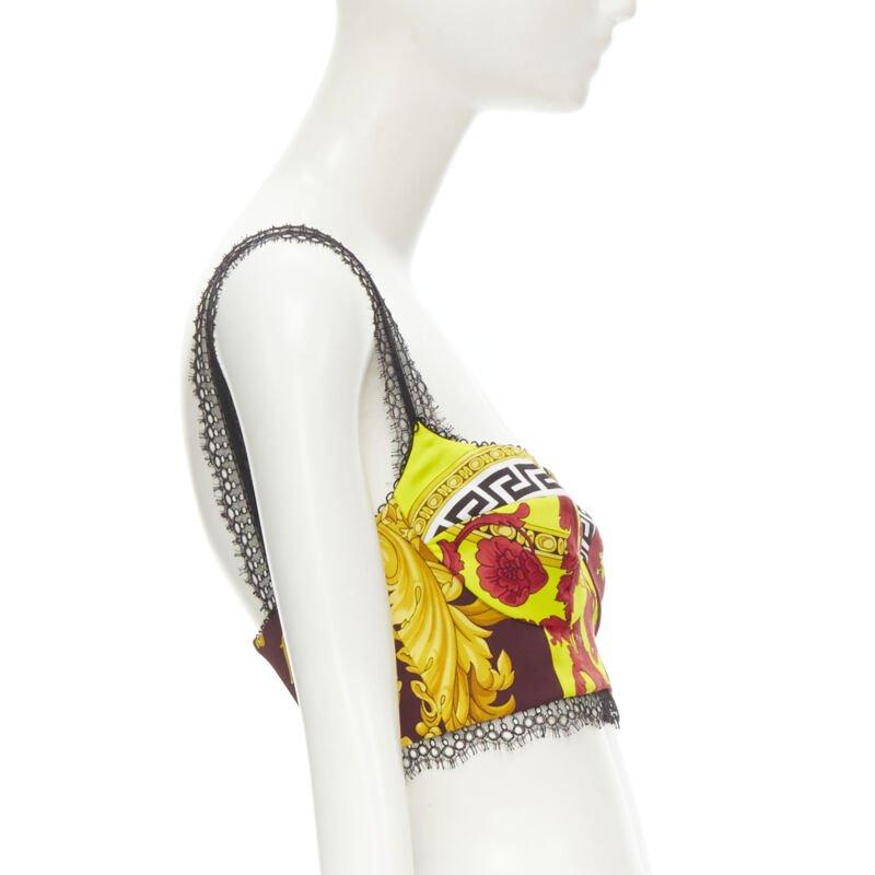 VERSACE Voyaga Barocco Druck Spitze Bustier-BH-Oberteil Kylie Jenner IT38 im Zustand „Hervorragend“ in Hong Kong, NT