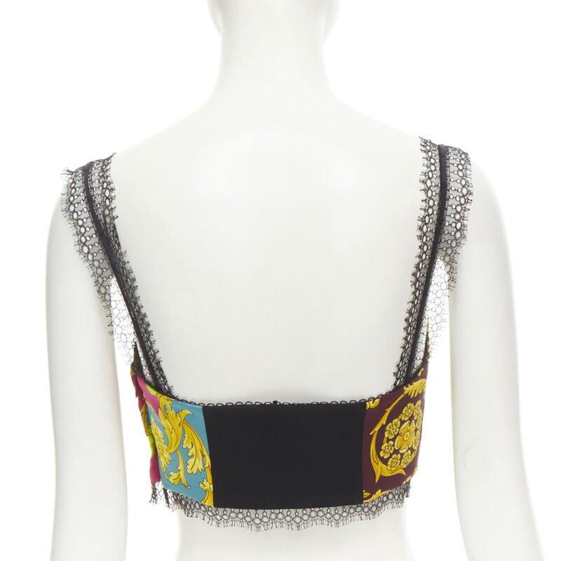 VERSACE Voyaga Barocco Druck Spitze Bustier-BH-Oberteil Kylie Jenner IT38 Damen