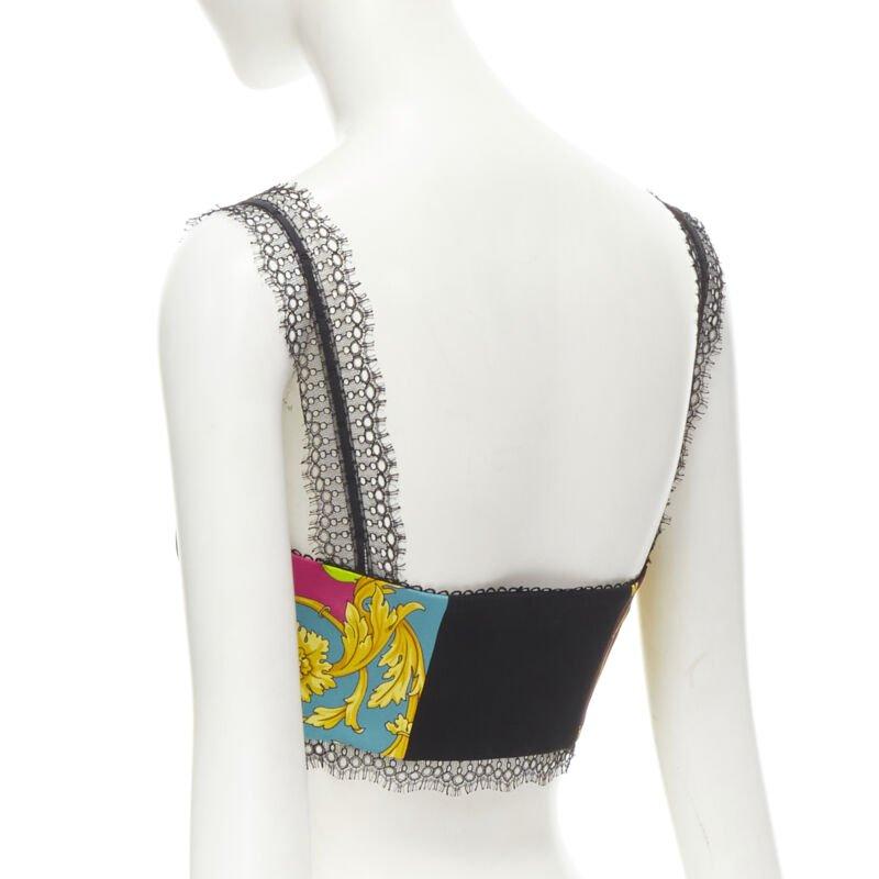 VERSACE Voyaga Barocco Druck Spitze Bustier-BH-Oberteil Kylie Jenner IT38 1