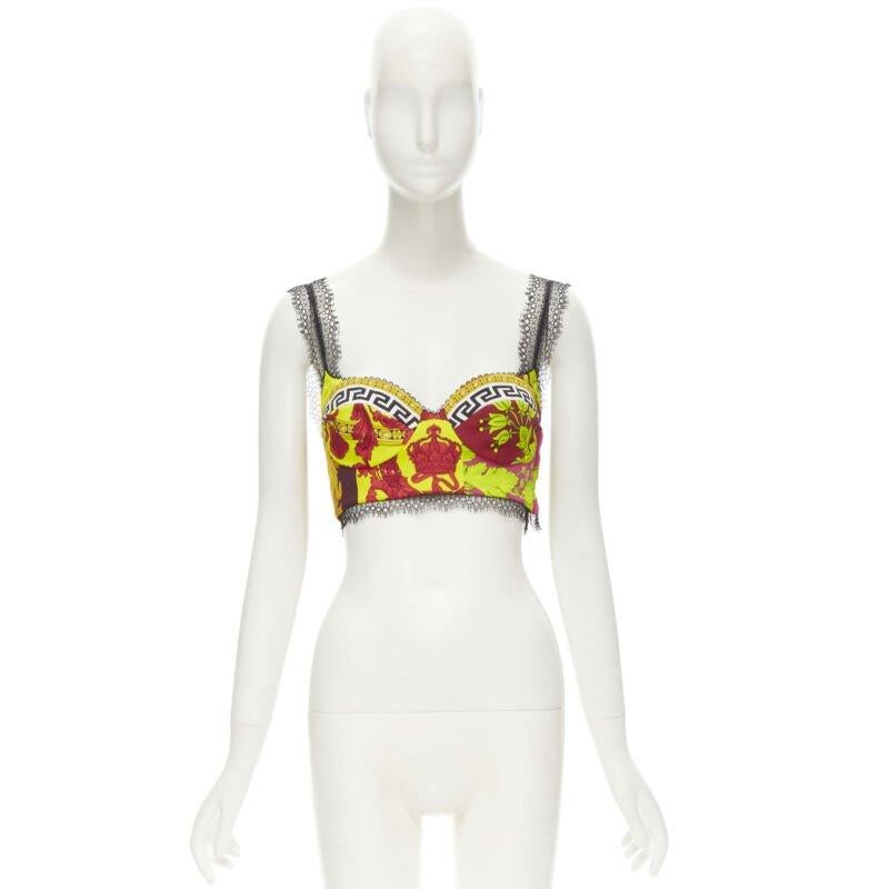 VERSACE Voyaga Barocco Druck Spitze Bustier-BH-Oberteil Kylie Jenner IT38 3