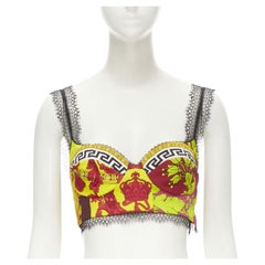 VERSACE Voyaga Top corpiño de encaje con estampado Barocco Kylie Jenner IT38
