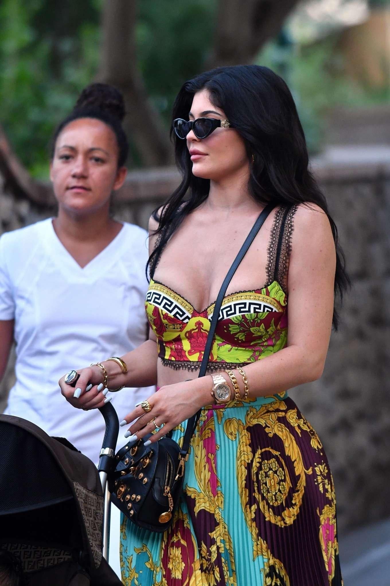 Versace Voyage Barocco Druck Bralette / Bustier Top wie auf Kylie Jenner SZ 38 gesehen 1