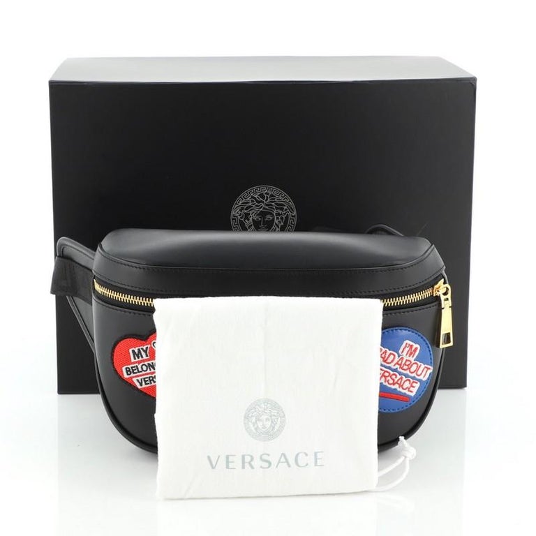 Versace Waist Bag Patch Embellished Leather at 1stDibs