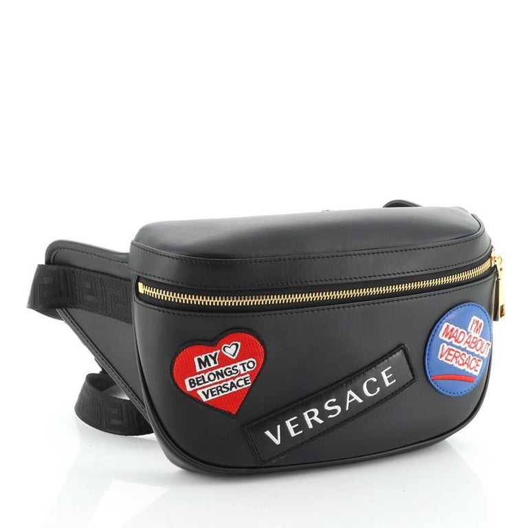 Versace Waist Bag Patch Embellished Leather at 1stDibs