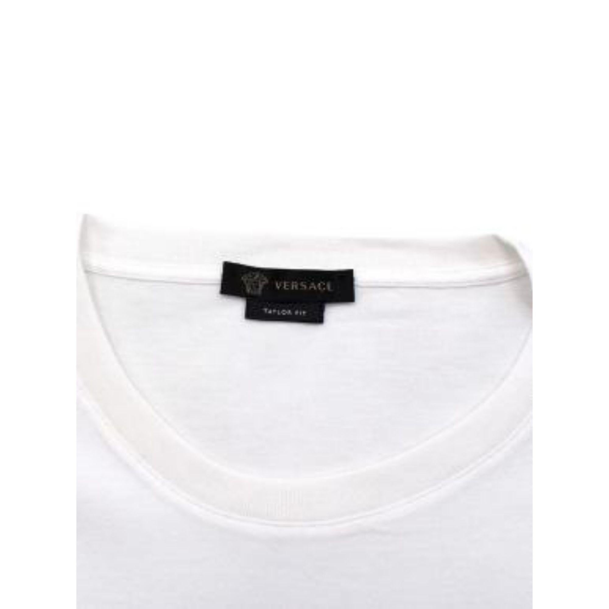 Versace White and Black Gianni Logo T-shirt For Sale 2