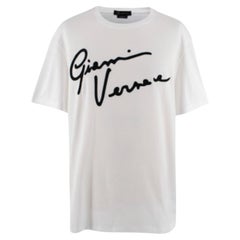 Versace White and Black Gianni Logo T-shirt