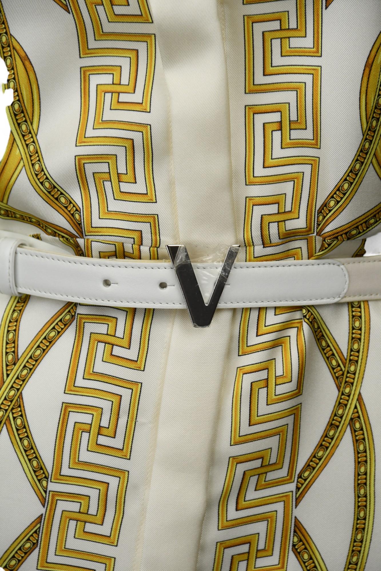 Versace - Robe en soie imprimée blanc baroque  Taille 40 IT Neuf - En vente à West Hartford, CT