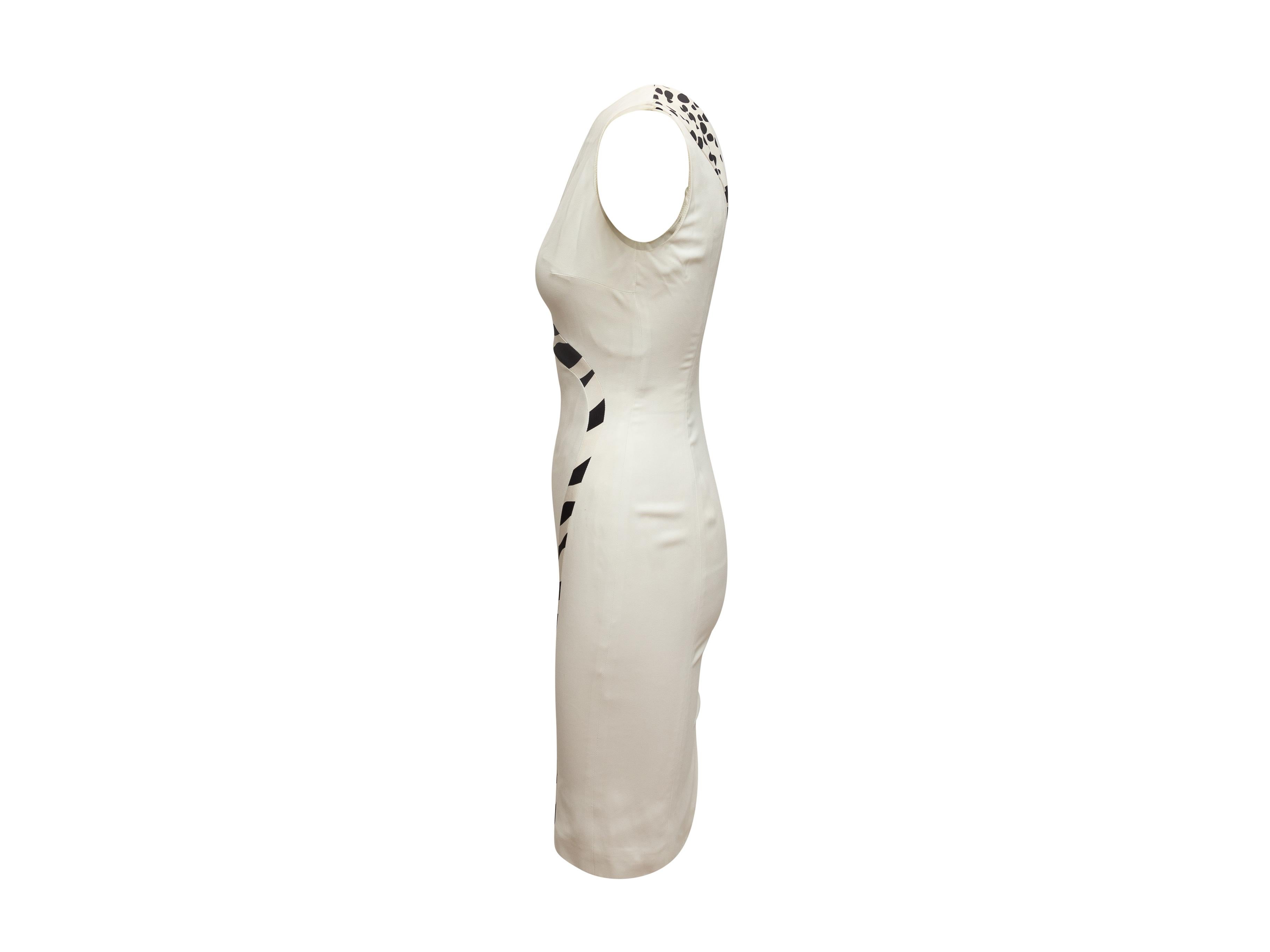 Versace White & Black One-Shoulder Bodycon Dress In Good Condition In New York, NY
