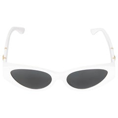 Versace White Cat Eye Logo Detail Sunglasses