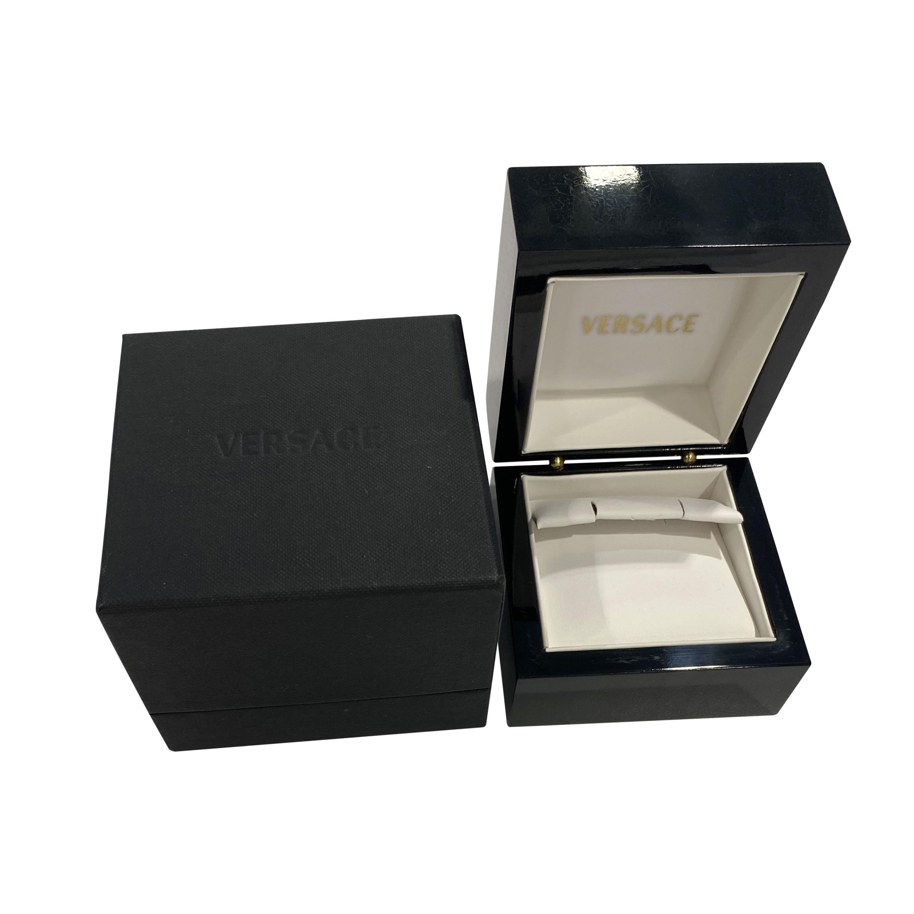 Versace White Ceramic Earring in 18K Yellow Gold In Excellent Condition For Sale In New York, NY