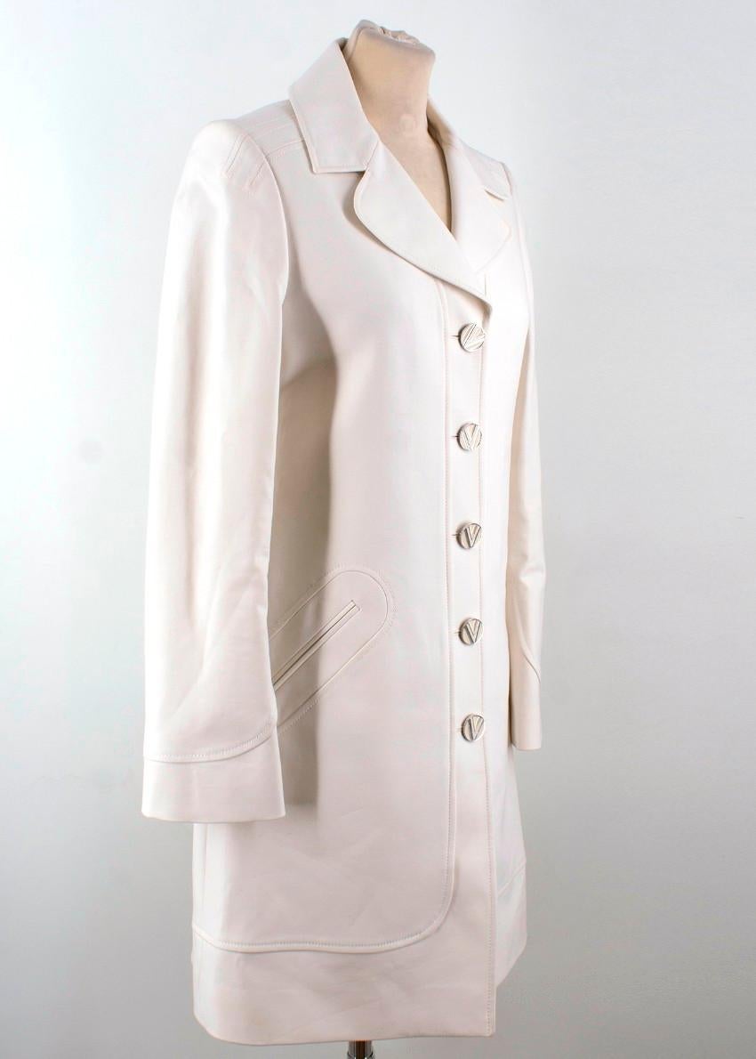 Versace White Cotton-blend Single-breasted Coat US 4 For Sale 6