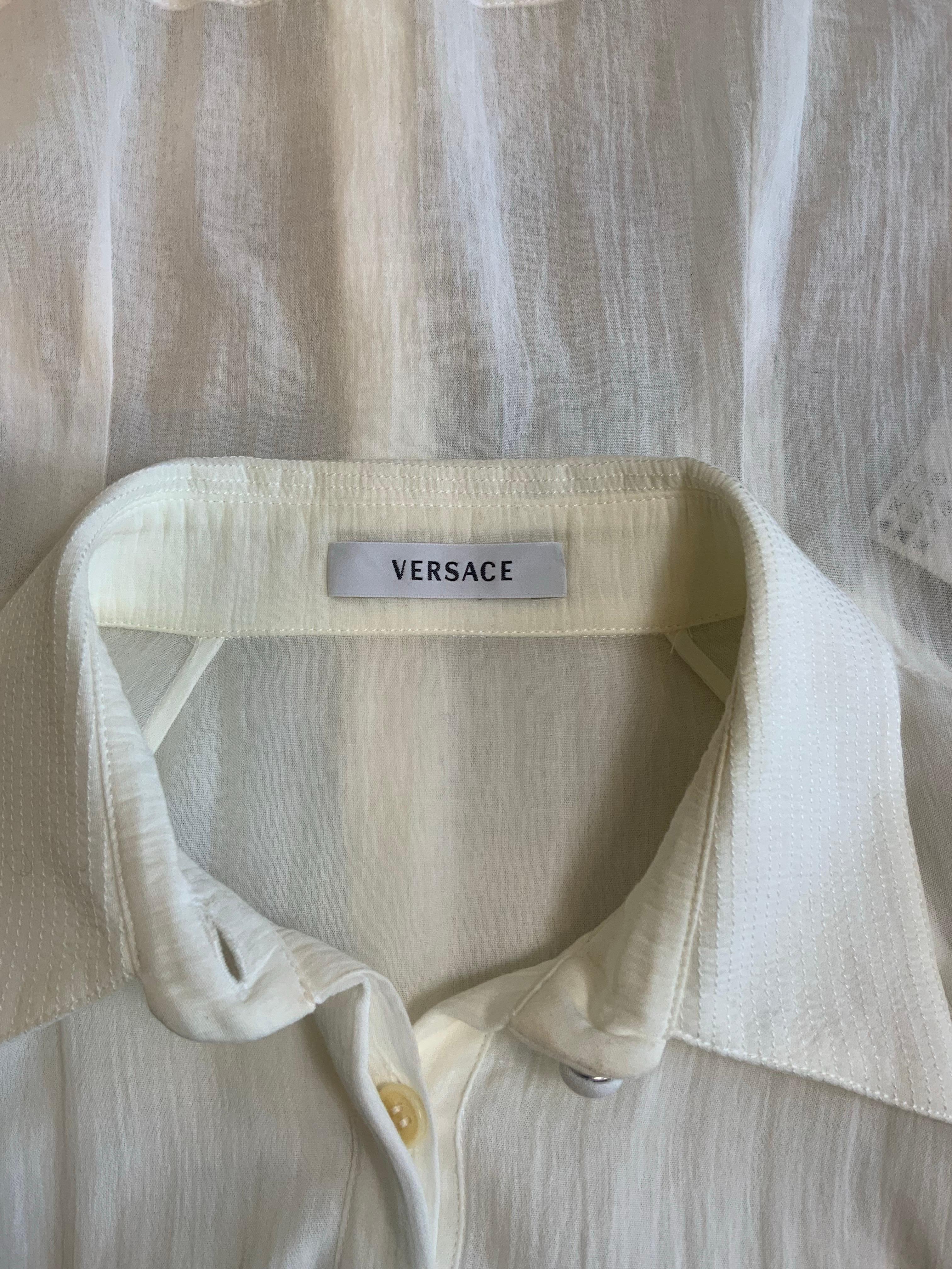 Women's or Men's Versace white cotton Blouse For Sale