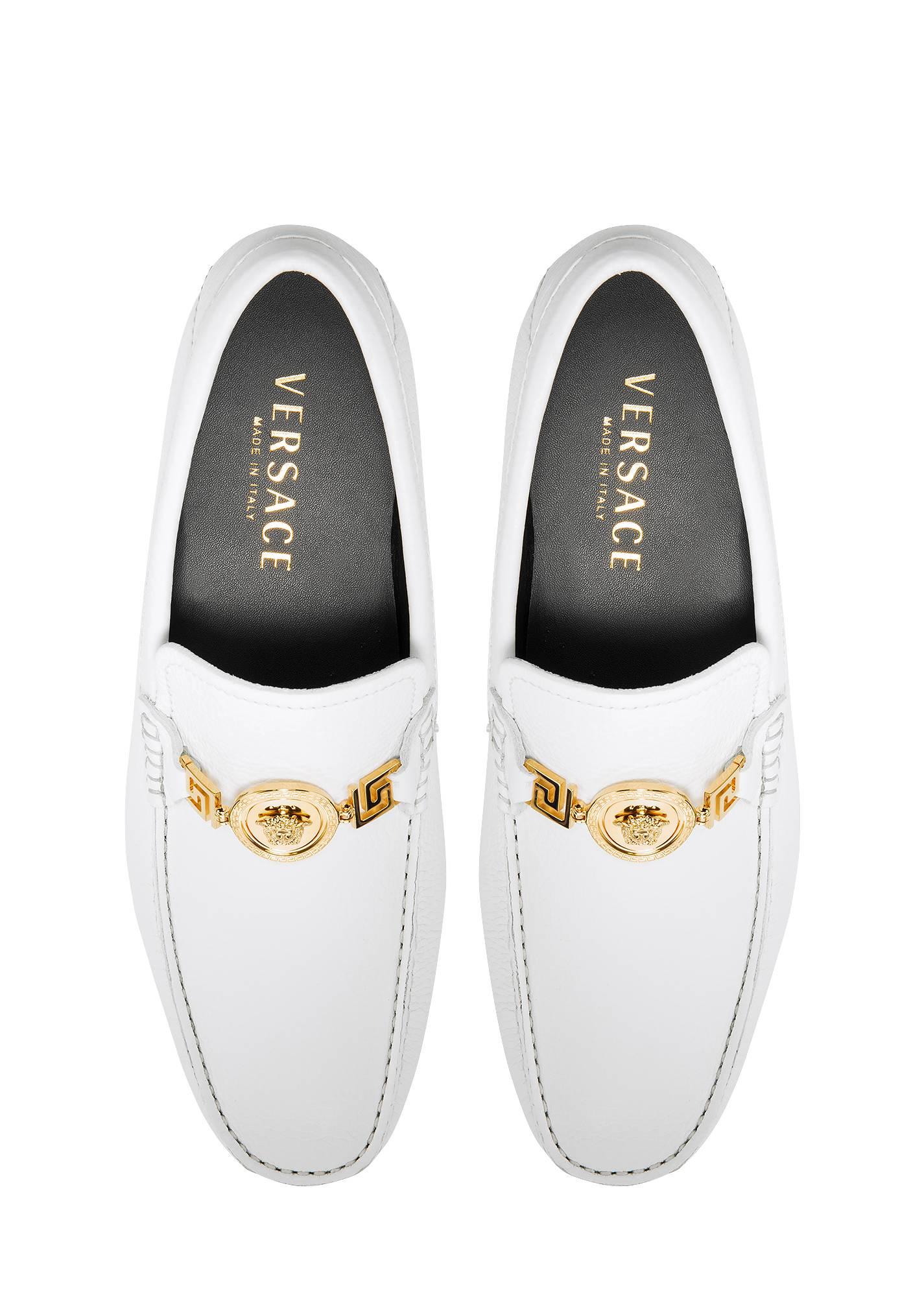 versace white loafers