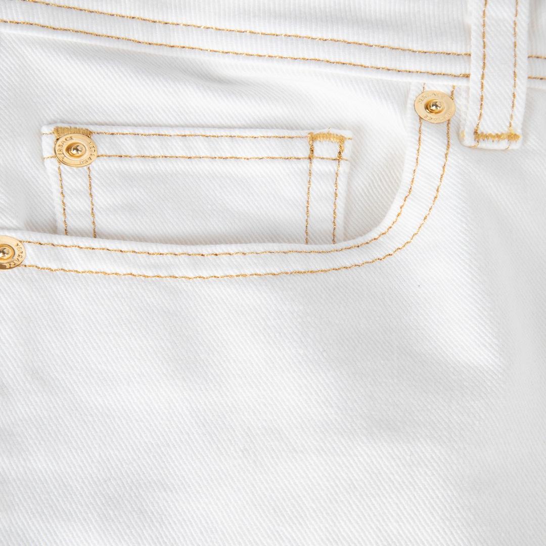 Versace White Denim Gold Stitch Jeans Size M In New Condition In London, GB
