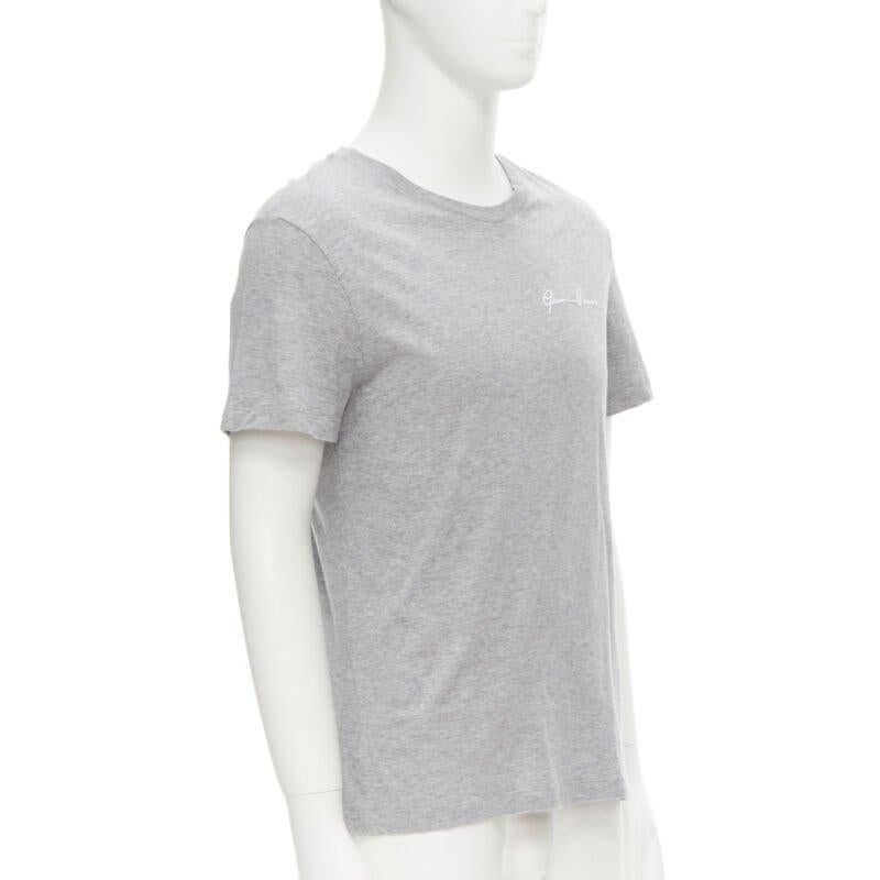 Gray VERSACE white Gianni Signature logo embroidery grey tshirt Taylor Fit S For Sale