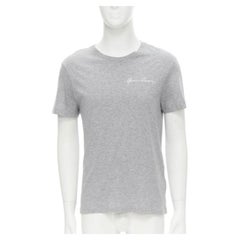 VERSACE white Gianni Signature logo embroidery grey tshirt Taylor Fit S