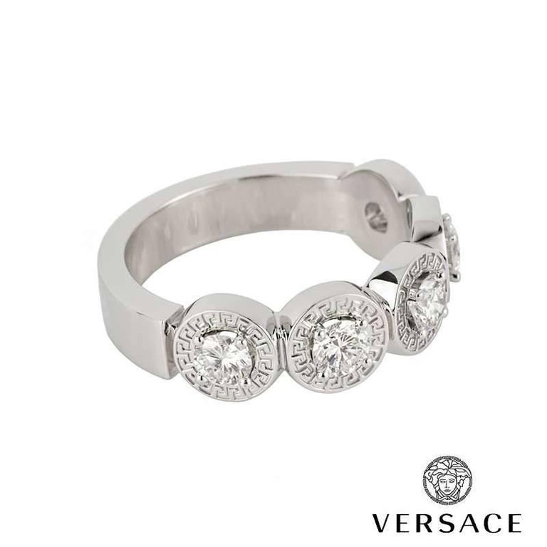 Versace White Gold Diamond Set Dress Ring For Sale at 1stDibs