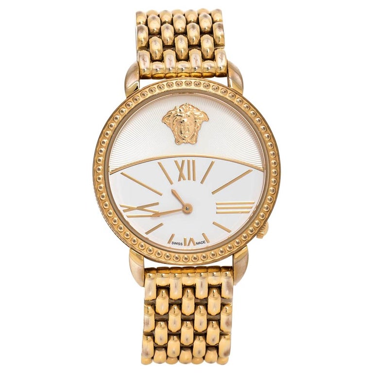 Versace White Gold Plated Stainless Steel Krios 93Q Women's Wristwatch