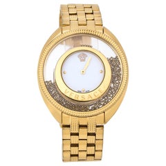 Versace White Gold Tone Stainless Steel Destiny Spirit Women's Wristwatch 39mm