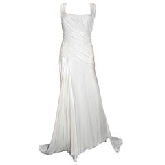 VERSACE WHITE GRECIAN GOWN DRESS Sz IT 40 - US 4/6