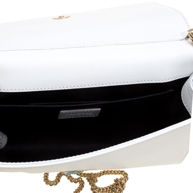 Women's Versace White Leather Chain Clutch Bag